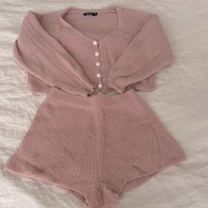 Nasty gal what a Pearl lounge set in dusty pink size small